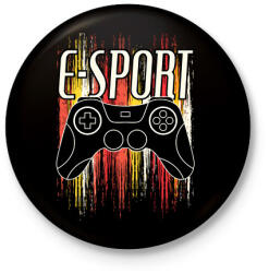 printfashion E-sport - Kitűző, hűtőmágnes - Fekete (6385871)