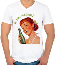 printfashion Is this alcohol? - Férfi V-nyakú póló - Fehér (7085316)