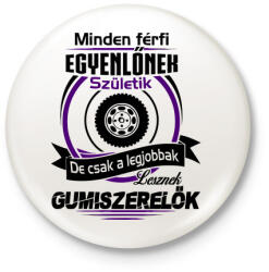 printfashion Gumiszerelő - Kitűző, hűtőmágnes - Fehér (3077692)