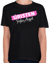 printfashion Úristen Férjhez megyek - vicces póló minta a menyasszonynak - rózsaszín-fehér - Gyerek póló - Fekete (12012819)