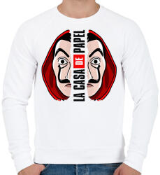 printfashion A nagy pénzrablás - La Casa de Papel - Money Heist - Férfi pulóver - Fehér (5731219)