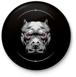 printfashion Pitbull fej - Kitűző, hűtőmágnes - Fekete (3095090)