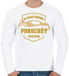 printfashion Porsche sofőr - Férfi pulóver - Fehér (4995529)