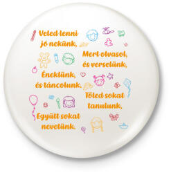 printfashion Veled lenni jó nekünk - Kitűző, hűtőmágnes - Fehér (13754647)