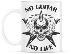 printfashion No guitar, No life - Gitáros koponya - Bögre - Fehér (6372831)