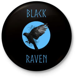 printfashion BLACK RAVEN - Kitűző, hűtőmágnes - Fekete (3097748)