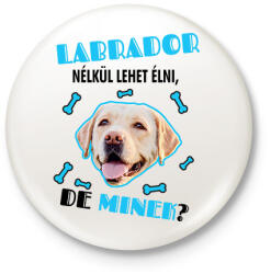 printfashion Labrador nélkül lehet élni, de minek? - Kitűző, hűtőmágnes - Fehér (6928988)