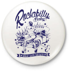 printfashion Rockabilly baby - Kitűző, hűtőmágnes - Fehér (3074529)