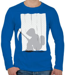 printfashion Kaszás a wc-n - Férfi hosszú ujjú póló - Királykék (1144729)