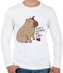 printfashion Capybara - don't worry, be capy - Férfi hosszú ujjú póló - Fehér (13231589)