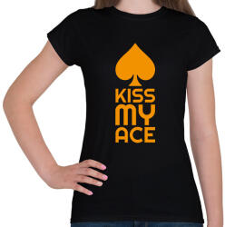 printfashion Kiss my ace - Női póló - Fekete (15554833)