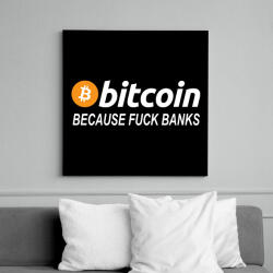 printfashion Bitcoin - Vászonkép - Fekete (6651753)