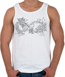 printfashion Örökké virágokkal, fekete-fehér kiszínezhető mintával - Férfi atléta - Fehér (10432550)