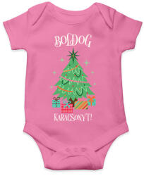 printfashion Boldog Karácsonyt - Baba Body - Rózsaszín (9545100)