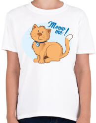 printfashion Meow me! - cicás póló - Gyerek póló - Fehér (262535)