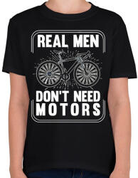 printfashion Real men - Gyerek póló - Fekete (5418455)