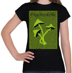 printfashion Pszichedelikus gomba - Női póló - Fekete (13466808)