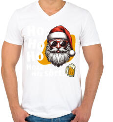 printfashion Vicces sörözős mikulás - Férfi V-nyakú póló - Fehér (15177178)