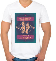 printfashion Ha a legjobb szobafestőt keresed, itt vagyok - Férfi V-nyakú póló - Fehér (6400187)