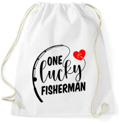 printfashion Horgász páros - egy szerencsés horgász - Sportzsák, Tornazsák - Fehér (6065812)