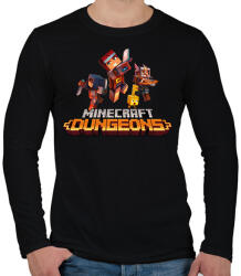 printfashion Minecraft - Dungeonds - Férfi hosszú ujjú póló - Fekete (2501795)