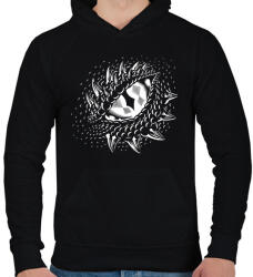printfashion Sárkányszem - Férfi kapucnis pulóver - Fekete (2918248)