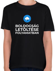printfashion BOLDOGSÁG LETÖLTÉSE FOLYAMATBAN - Gyerek póló - Fekete (10031973)