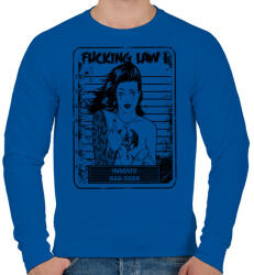 printfashion Rohadt törvény - Férfi pulóver - Királykék (182833)