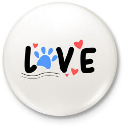 printfashion Animal love - Kitűző, hűtőmágnes - Fehér (3088621)
