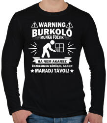 printfashion Burkoló munka - Férfi hosszú ujjú póló - Fekete (14698325)