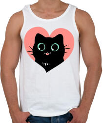 printfashion Imádom a fekete cicákat - Férfi atléta - Fehér (1321895)