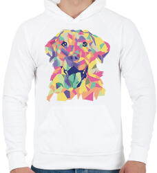 printfashion Labrador - Férfi kapucnis pulóver - Fehér (9183491)