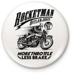 printfashion Rocketman - Kitűző, hűtőmágnes - Fehér (3074530)