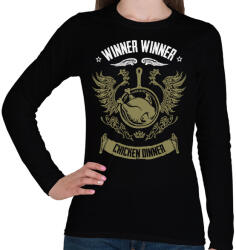 printfashion winner winner chicken dinner - Női hosszú ujjú póló - Fekete (1171912)