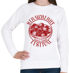 printfashion Stranger Things STRAWBERRY FESTIVAL - Női pulóver - Fehér (7268996)