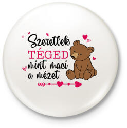 printfashion Maci a mézet - Kitűző, hűtőmágnes - Fehér (11648067)