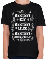printfashion Kertész szív, lélek - Gyerek póló - Fekete (15495661)