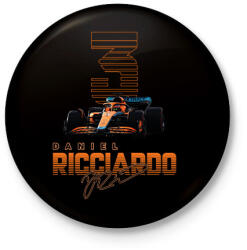 printfashion Daniel Ricciardo - Kitűző, hűtőmágnes - Fekete (11971579)
