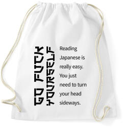 printfashion Reading Japanese is really easy - Sportzsák, Tornazsák - Fehér (7042170)