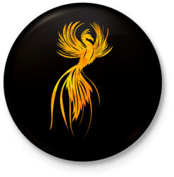 printfashion Főnix - Kitűző, hűtőmágnes - Fekete (15577324)