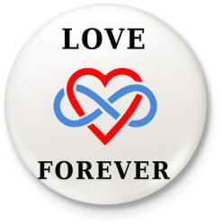 printfashion LOVE FOREVER2 - Kitűző, hűtőmágnes - Fehér (3080807)