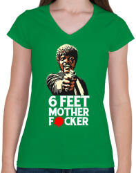 printfashion 6 feet - Női V-nyakú póló - Zöld (2943504)