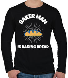 printfashion BAKER MAN IS BAKING BREAD - Férfi hosszú ujjú póló - Fekete (9970736)