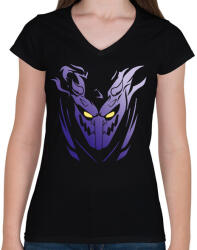 printfashion Susano - Női V-nyakú póló - Fekete (5686629)