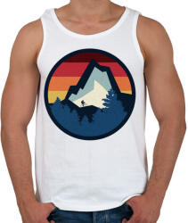 printfashion Bringázás a hegyekben - Férfi atléta - Fehér (5233169)