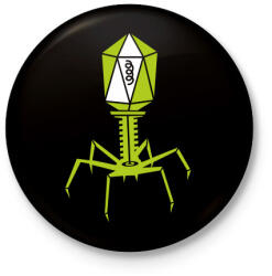 printfashion bakteriofág - Kitűző, hűtőmágnes - Fekete (3093007)