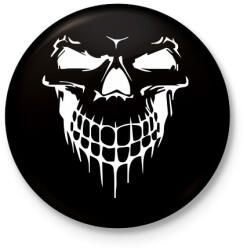 printfashion Skullface - Kitűző, hűtőmágnes - Fekete (3104346)