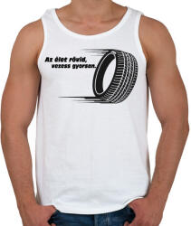 printfashion Az élet rövid - Férfi atléta - Fehér (2224098)