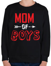 printfashion Mom of boys - Gyerek pulóver - Fekete (2488696)