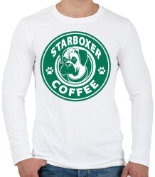 printfashion Boxer coffe - Férfi hosszú ujjú póló - Fehér (821680)